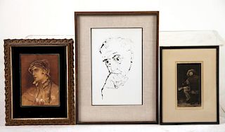 Three Portrait Prints, 20th C.