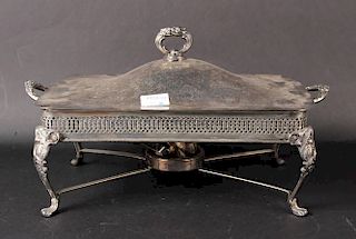 Silver Plated Rectangular Chafing Dish Holder