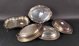 Group of Silver Plated Serving Dishes