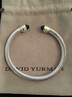 David Yurman 14k Gold Black Onyx 5mm Bracelet