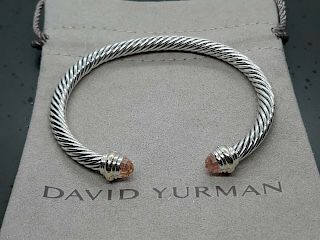 David Yurman 14k Gold Smoky Topaz 5mm Bracelet