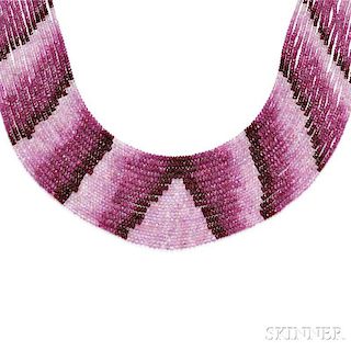 Ruby and Pink Sapphire Bead Necklace