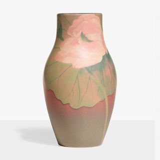 Harriet Wilcox for Rookwood, Painted Mat vase with lotuses