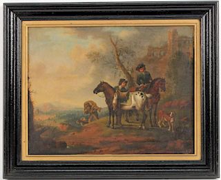 Oil on Canvas, Horses and Riders, English, 19th C