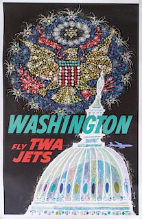 David Klein Washington TWA Lithograph Poster