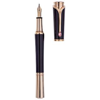 MONTBLANC FOUNTAIN PEN SPECIAL EDITION PRINCESSE GRACE OF MONACO. RESIN AND PLAQUÉ