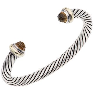CITRINES BRACELET .925 SILVER AND 14K YELLOW GOLD. DAVID YURMAN, CABLE COLLECTION 