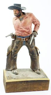 Clement H. Donshea, American (1891-1970) Original Single Wood Carving Figure "The Bad Man"
