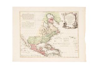 De L'Isle, Guillaume. America Septentrionalis... Augsburgo: Tobiam Conrad Lotter, ca. 1770. Colored, engraved map, 18.8 x 23.2" (48 x 59 cm)