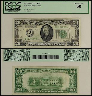 1928 $20 U.S. Federal Reserve Note. Fr. 2050-B. Serial # B11294693A, Plate #E24/69