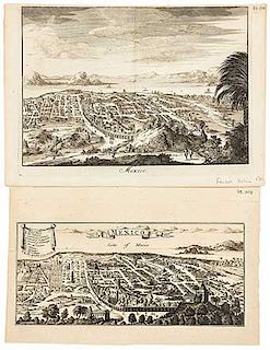 Halma, François / Popple, Henry. Mexico / Mexico, Lake of Mexico. Amsterdam, 1705 / ca. 1741. Pieces: 2.