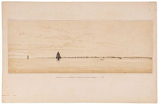 Mesnard - Thierry. Panorama, Pris du Mouillage de San Blas (Côte Occidentale du Mexique). Paris, 1841. Lithographs, 14 x 21.6" (36 x 55 cm). Pieces: 4