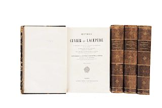 Cuvier, Georges - Lacépède, Bernard - Flourens, M. Oeuvres de Cuvier et Lacepede. Contenant le Complément de Buffon... Pieces: 4.