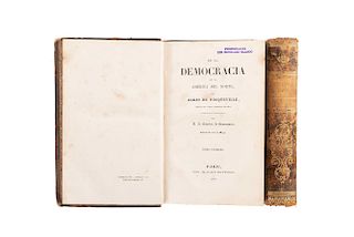 Tocqueville, Alejo de. De la Democracia en la América del Norte. París: Rosa, 1837. Folded map. Pieces: 2.