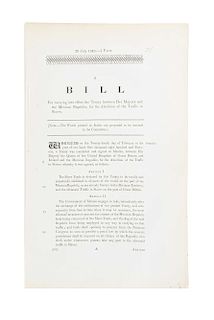 A Bill for Carrying into Effect the Treaty Between Her Majesty and the Mexican Republic, for the Abolition of the Traffic in Slaves.