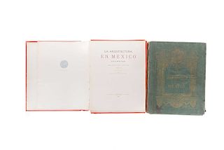 García, Genaro - Cortés, Antonio - Mariscal, Federico. La Arquitectura en México, Iglesias. México, 1914 / 1932. Pieces: 2.
