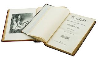 Hammeken y Mexia, Jorge y Villela, Juan M. El Artista. Bellas Artes, Literatura, Ciencias. México, 1874. Volumes I - II. Pieces: 2.