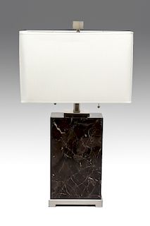 Modern Marble & Nickel Table Lamp