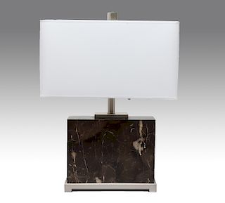 Modern Marble & Nickel Table Lamp