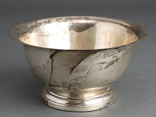 Poole Sterling Silver Paul Revere Footed Bowl
