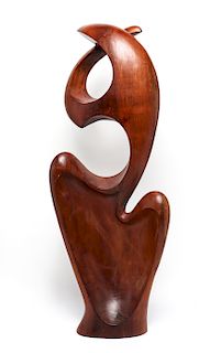 Luis Potosi Signed Modern Abstract Wood Sculpture