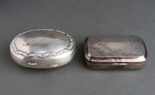 Sterling Silver Hinged Soap Box & Silver-Plate Box
