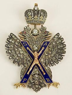 Antique Russian Order of St Andrew Sash Badge