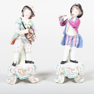 Pair of Samson Porcelain Figures of Boy Musicians