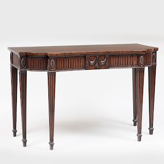 George III Style Carved Mahogany Console