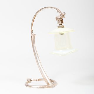 W. A. S. Benson Silver Metal  and Glass Table Lamp