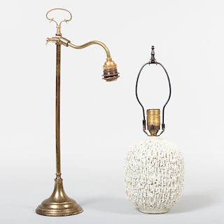 Brass Desk Lamp and a Ceramic Table Lamp