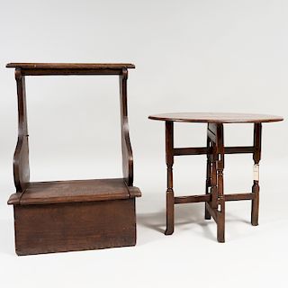 English Oak Prie-Dieu and an English Oak Oval Gate Leg Table