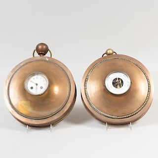 French Barometer and Clock Set