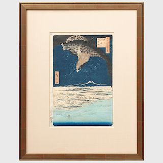 Attributed to Hiroshige: Landscape with Eagle