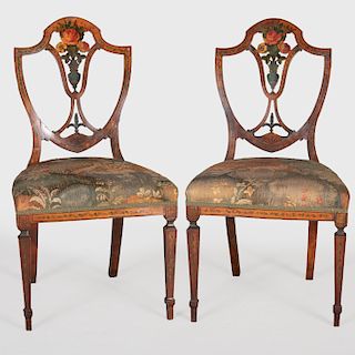 Pair of Edwardian Painted Side Chairs