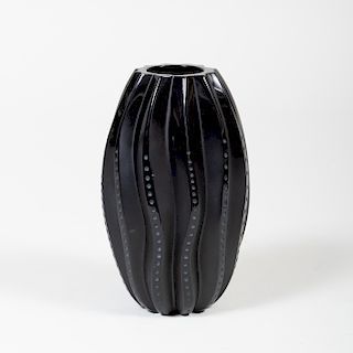 Lalique Black Glass â€˜Medusaâ€™ Vase