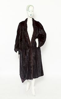 Women's Long Black Mink Fur Coat