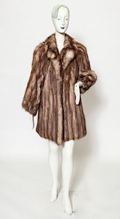 Mid-Length Light Brown Fisher Fur Coat