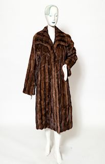 Revillon Long Brown Mink Fur Coat