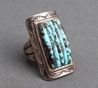 Native American Navajo Silver & Turquoise Ring