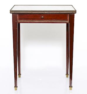 French Marble Top Petit End Table