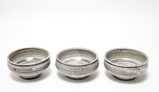 Danish Modern Style Stoneware Pottery Bowls, 3