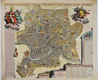 Joannes de Ram Map of Rome 1696