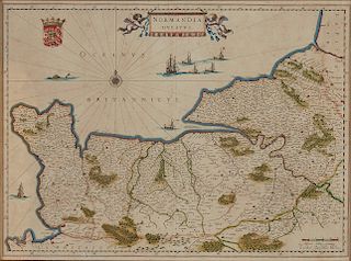 Willem Blaeu Normandy Map France ca. 1640