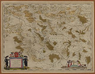 Blaeu Map of Charolois ca. 1635