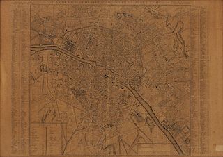 Georges Louis Rouge Plan of Paris Map 1765