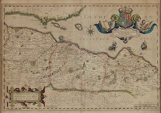 Hondius Map of Edinburgh Scotland 1610 Hand Colored
