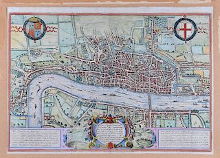 Hatton ed. Braun & Hogenberg Map of London 1708