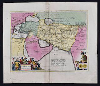 Jansson Map of Alexander the Great's Macedonia Expedition 1740