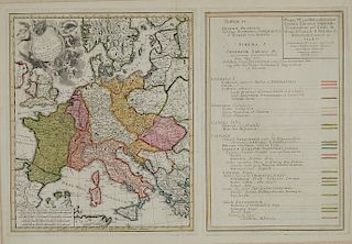 Homann Heirs Rare Map of Europe with Table 1750
